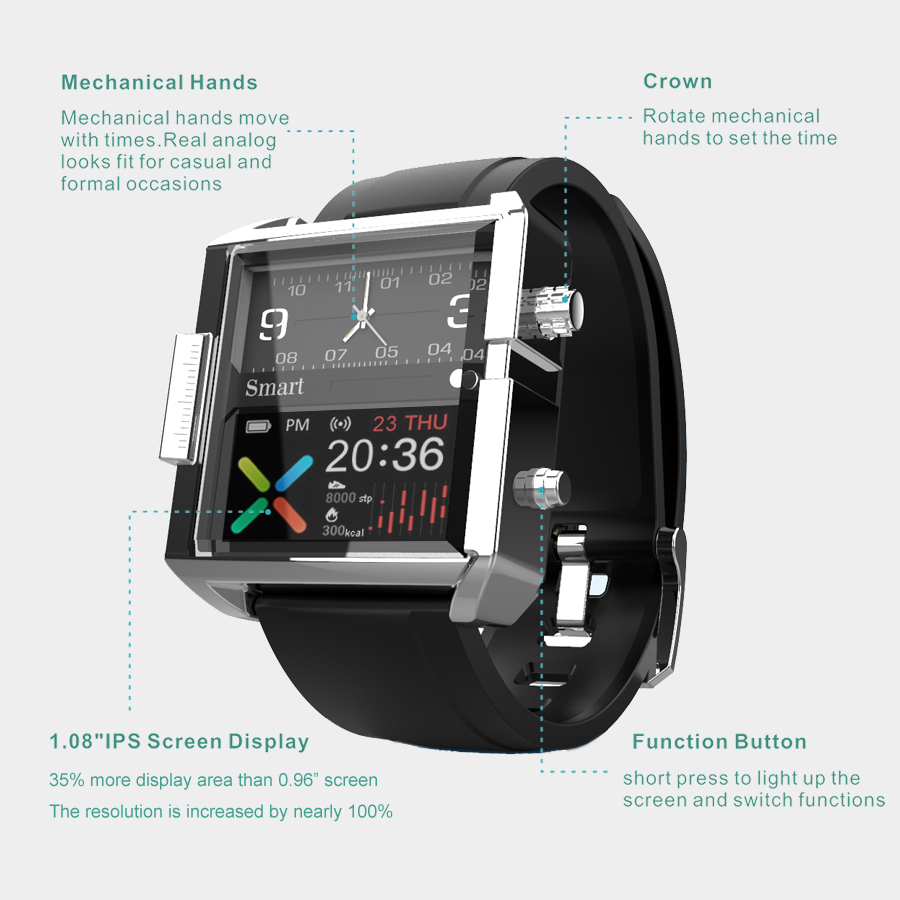 T9 Hybrid Smartwatch Heart Rat - Smartwatch Custom review and price